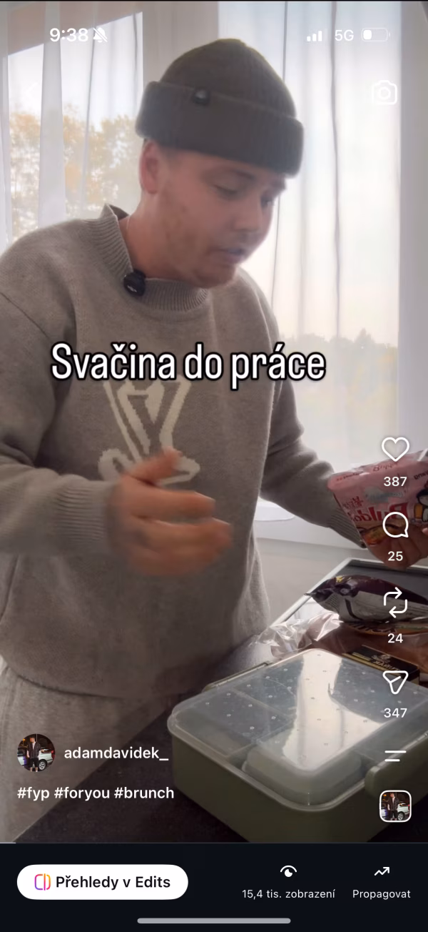 Adam Davídek, portfolio výlety influencer